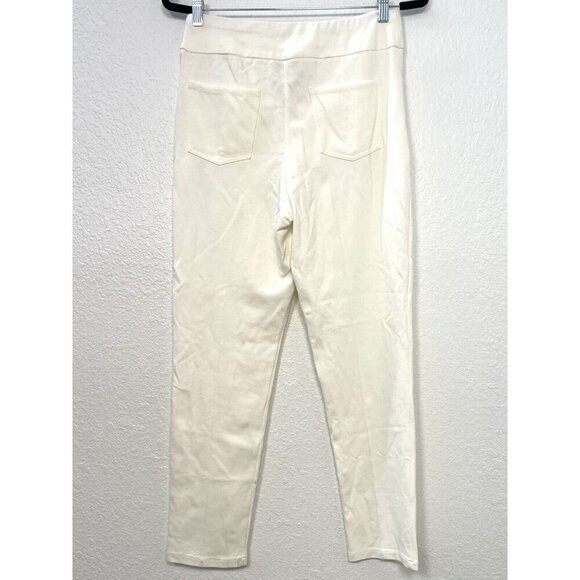 DRAPER'S & DAMON'S Womens SMALL Winter White Pull-On Stretch Knit Career PANTS - Picture 3 of 6